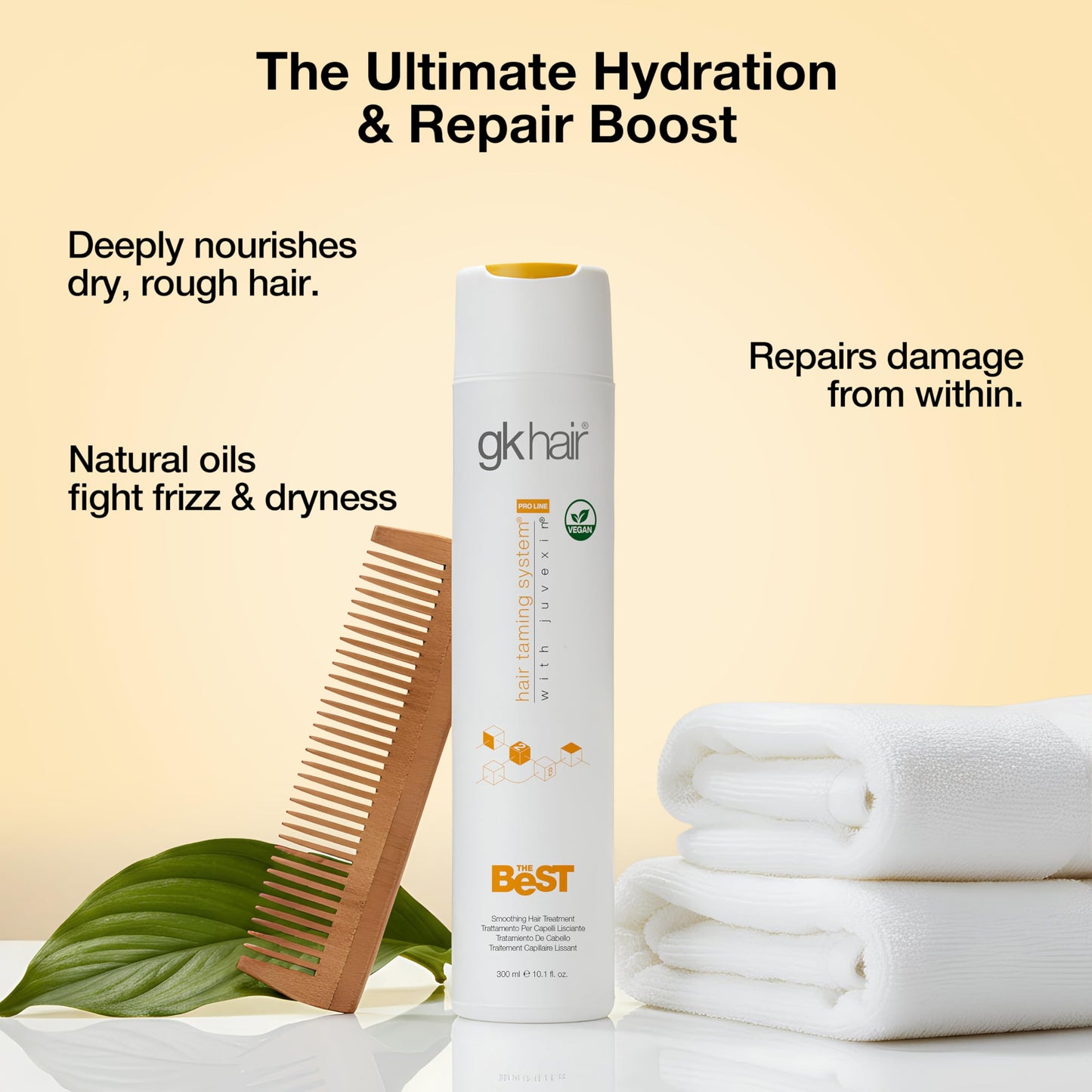 GK HAIR The Best Smoothing Keratin Professional Treatment for Silky Smooth & Frizz-Free Hair Temporary Straightening Long Lasting Shine -10.1 Fl Oz