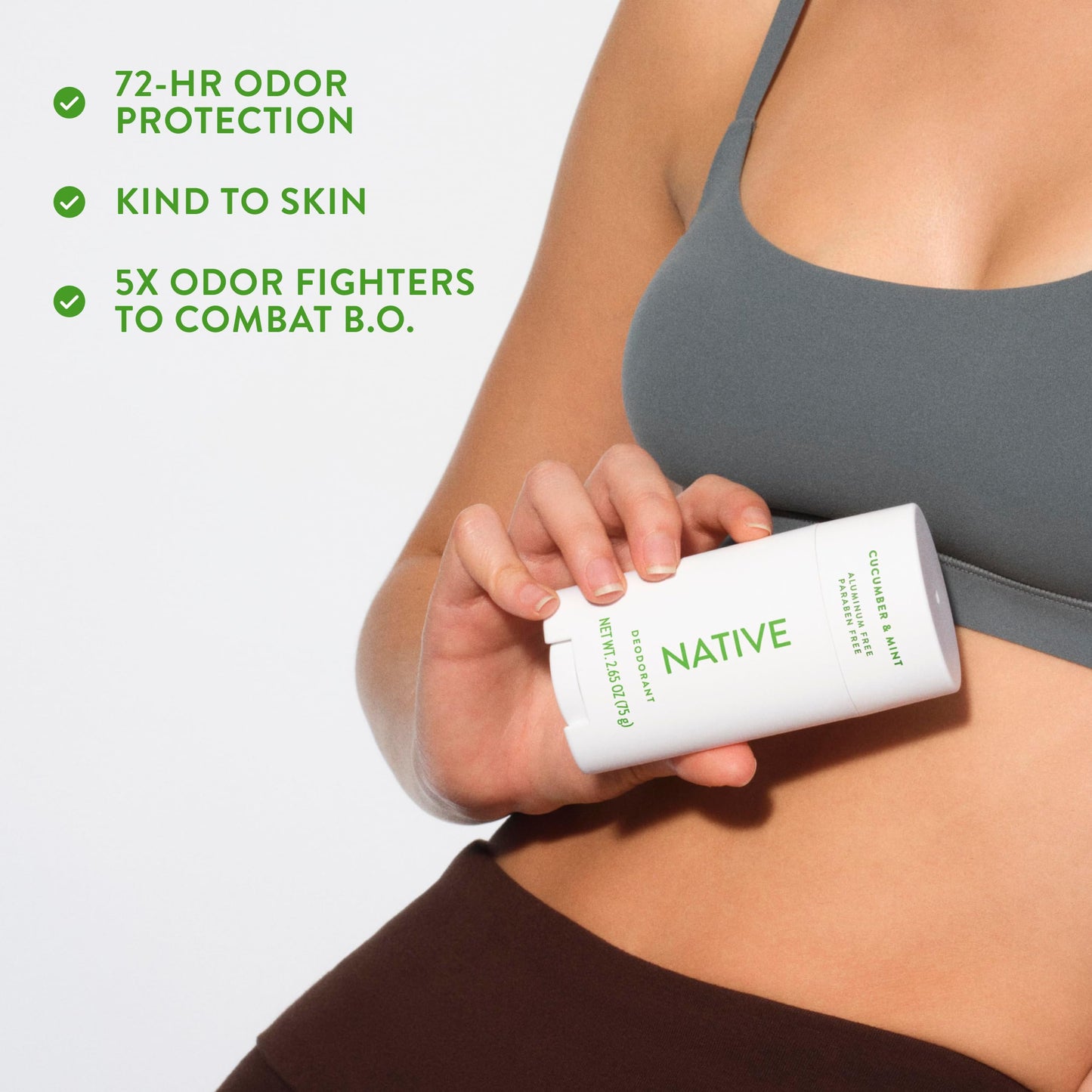 Native Deodorant Contains Naturally Derived Ingredients, 72 Hour Odor Control, Deodorant for Women and Men, Aluminum Free, Cucumber & Mint 2.65oz