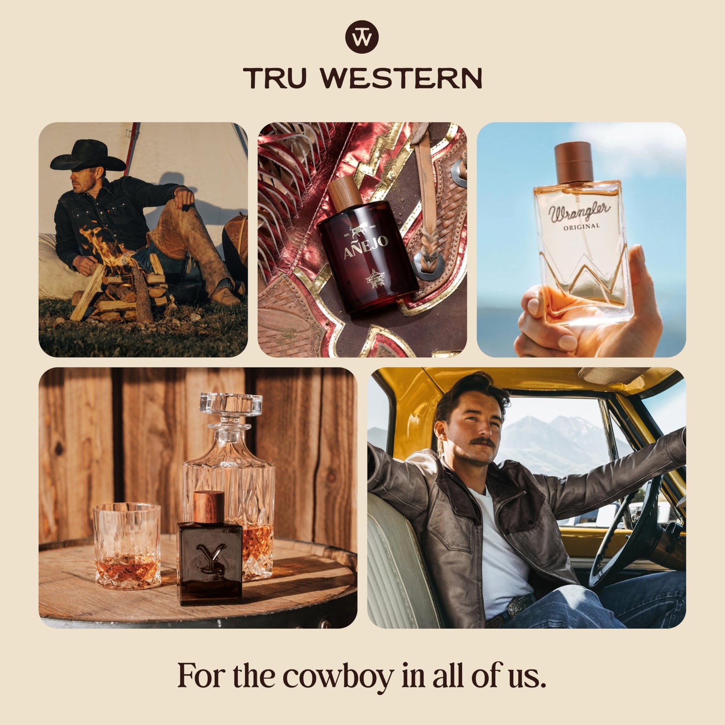Tru Western Yellowstone Ride Men’s Handcrafted Cologne Spray for Men, Raw Bergamot, Smoked Whiskey, Charred Vanilla & Rough‑Cut Tobacco, 3.4 fl oz (100 ml)