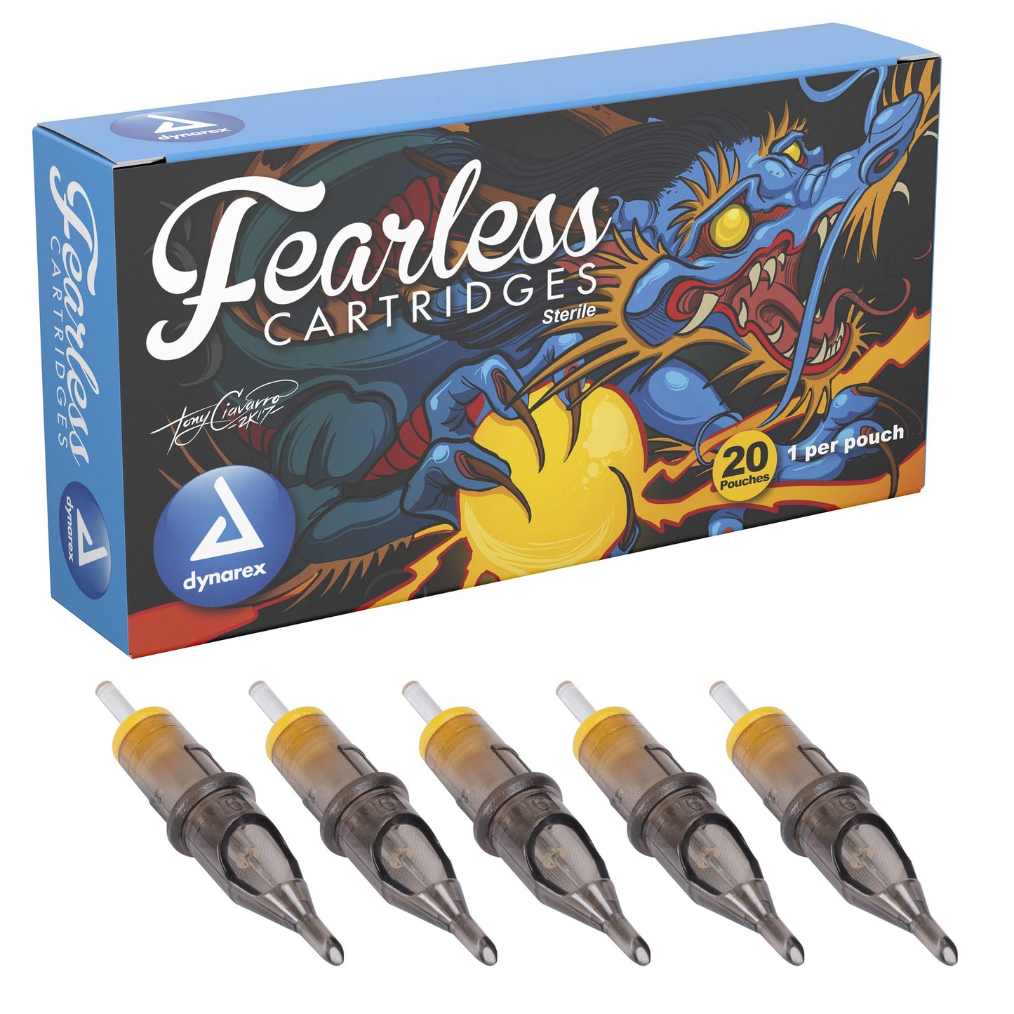 Dynarex Fearless Tattoo Cartridges Round Shader, 1209rs, 20 Count