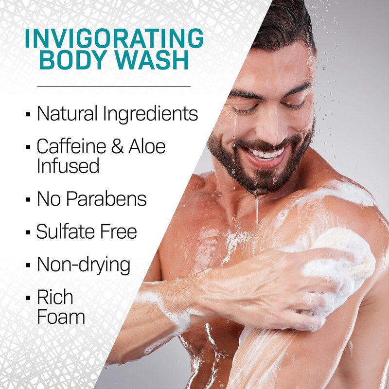 VOLT Body Wash for Men - Sulfate-Free with Caffeine & Aloe, Citrus Sea Salt Scent, 30 Oz (900ml) Refill Pack