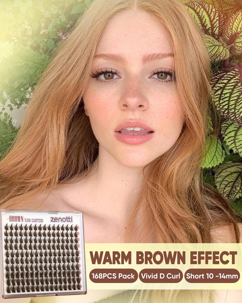 Brown Lash Clusters Manga Eyelash Clusters Dark Brown Wispy Cluster Eyelash Extensions Short 10-14mm Fairy Individual Lashes Natural Anime Lashes Extensions 160PCS by zenotti