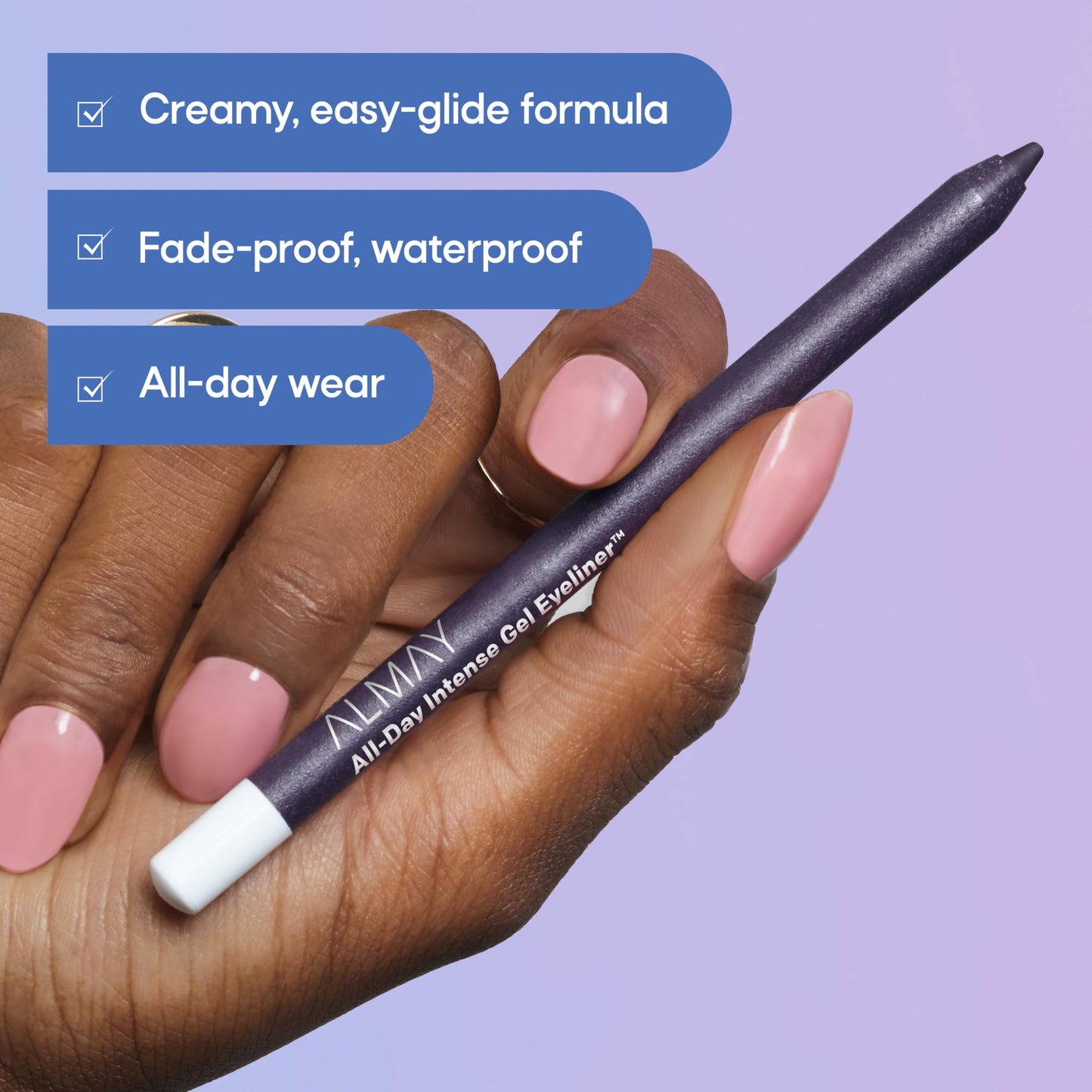 Almay All-Day Intense Gel Eyeliner Bold Longwear Eye Makeup, Hypoallergenic, 110 Rich Black, 0.045 oz