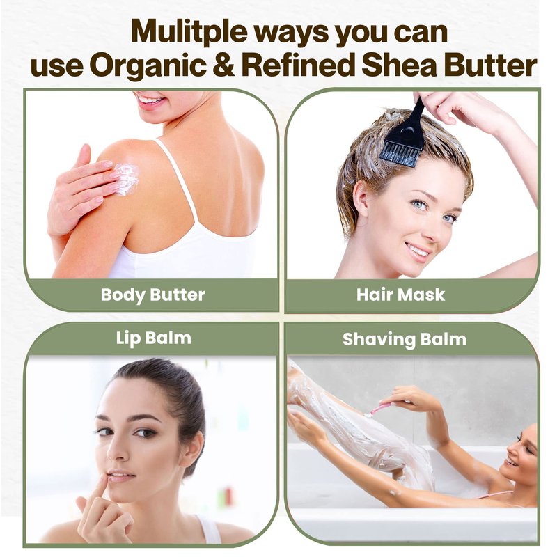 Organic Refined Shea Butter – Unscented & Smooth Texture – Premium Cosmetic Grade Shea Butter for Skincare, Hair Care, Soap Making, Lotions, Balms & DIY Formulations | France Net Wt. 0.45 kg / 1 lb