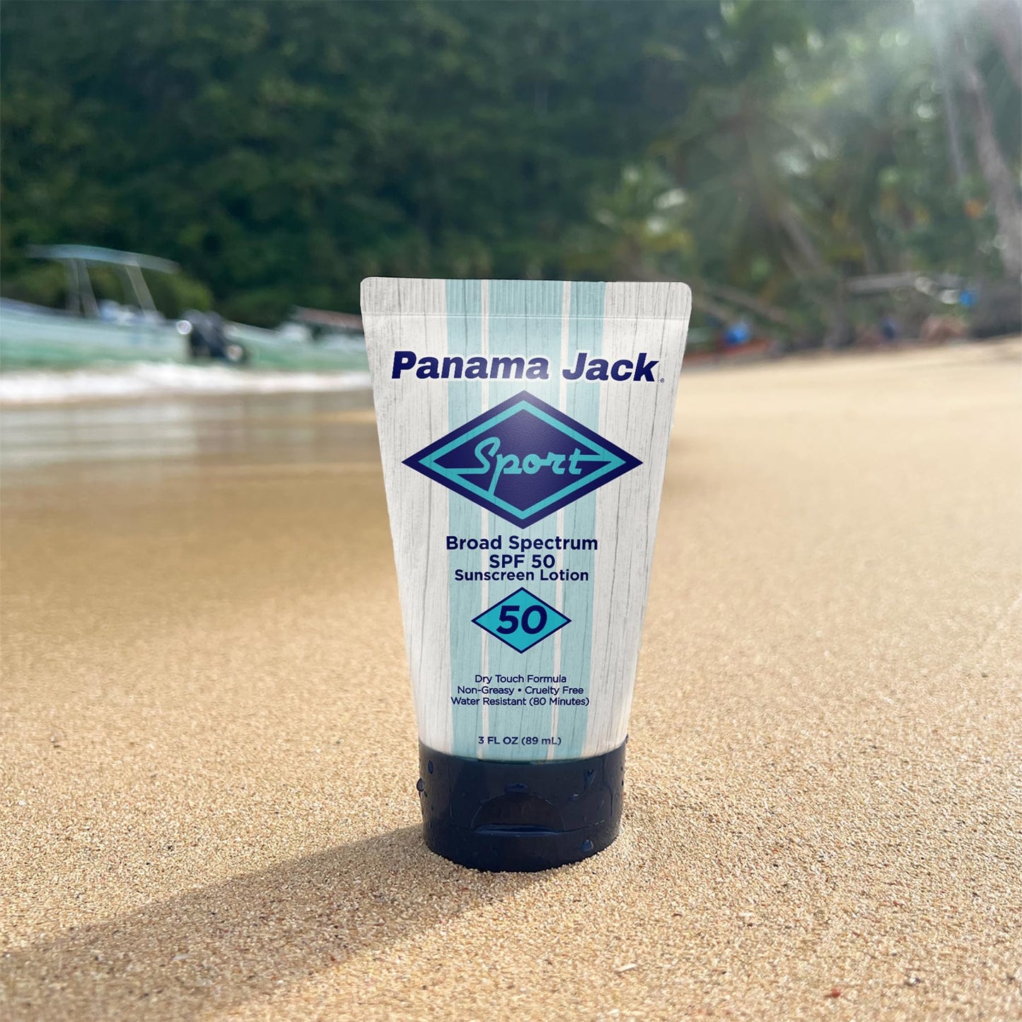 Panama Jack Sport Sunscreen Lotion - SPF 50, Broad Spectrum UVA/UVB Protection, Non-Greasy, PABA, Paraben, Gluten & Cruelty Free, 3 FL OZ (Pack of 2)
