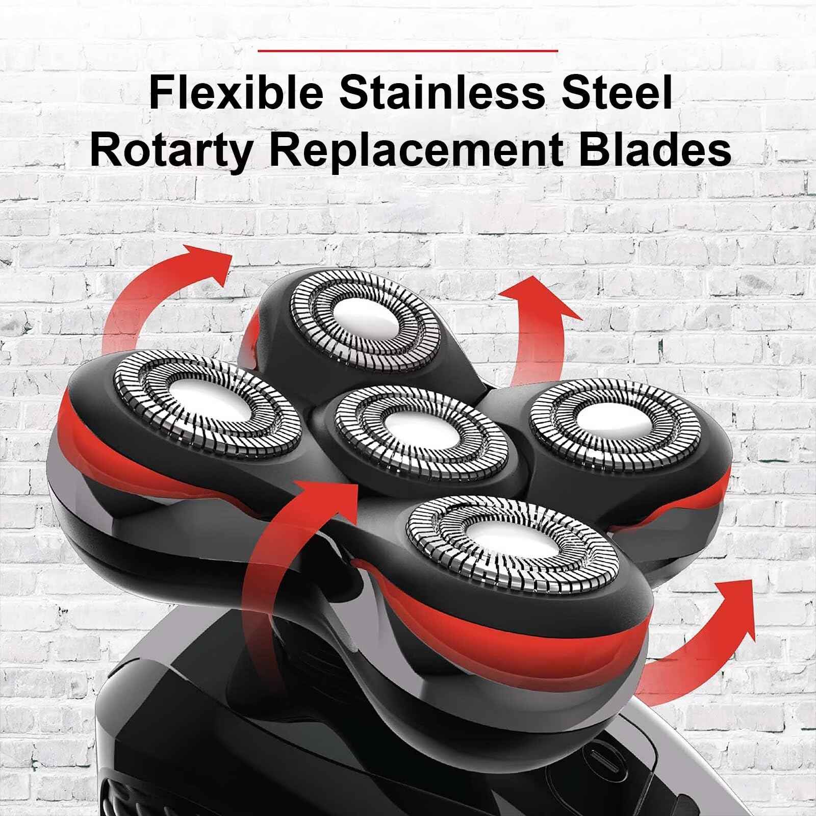 2 Pack Shaver Replacement Blades for Fre*bi*d Bald Men Head Shaver Kit, 5 Blades Head Shaver Replacement Heads,Head and Face Electric Razor Shaver Heads