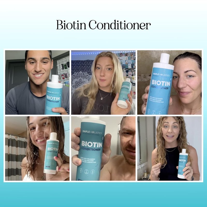Biotin Conditioner for Thinning Hair - Volumizing Formula with Argan Oil & Green Tea | 32 Fl Oz