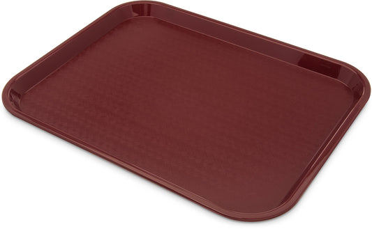 Carlisle FoodService Products Fast Food Cafeteria Tray 14" x 18", Durable Polypropylene with Slip-Resistant Surface, Stackable for Cafes and Schools, BPA-Free, Burgundy