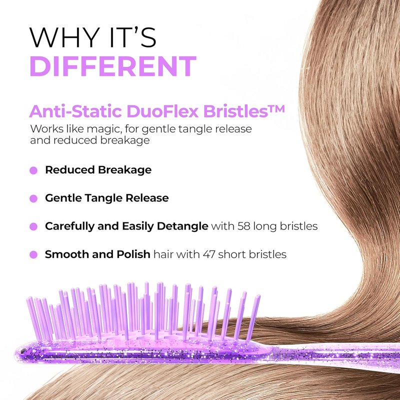 FHI Heat Mini Detangler Brush - Pain-Free Brushing for All Hair Types | Durable Anti-Static Bristles, Lightweight Design