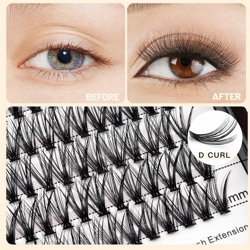 False Eyelashes Kit - 200pcs 7D/10D/20D/30D/40D/50D D Curl Individual Eyelash Extensions | Easy Grafting 8-20mm