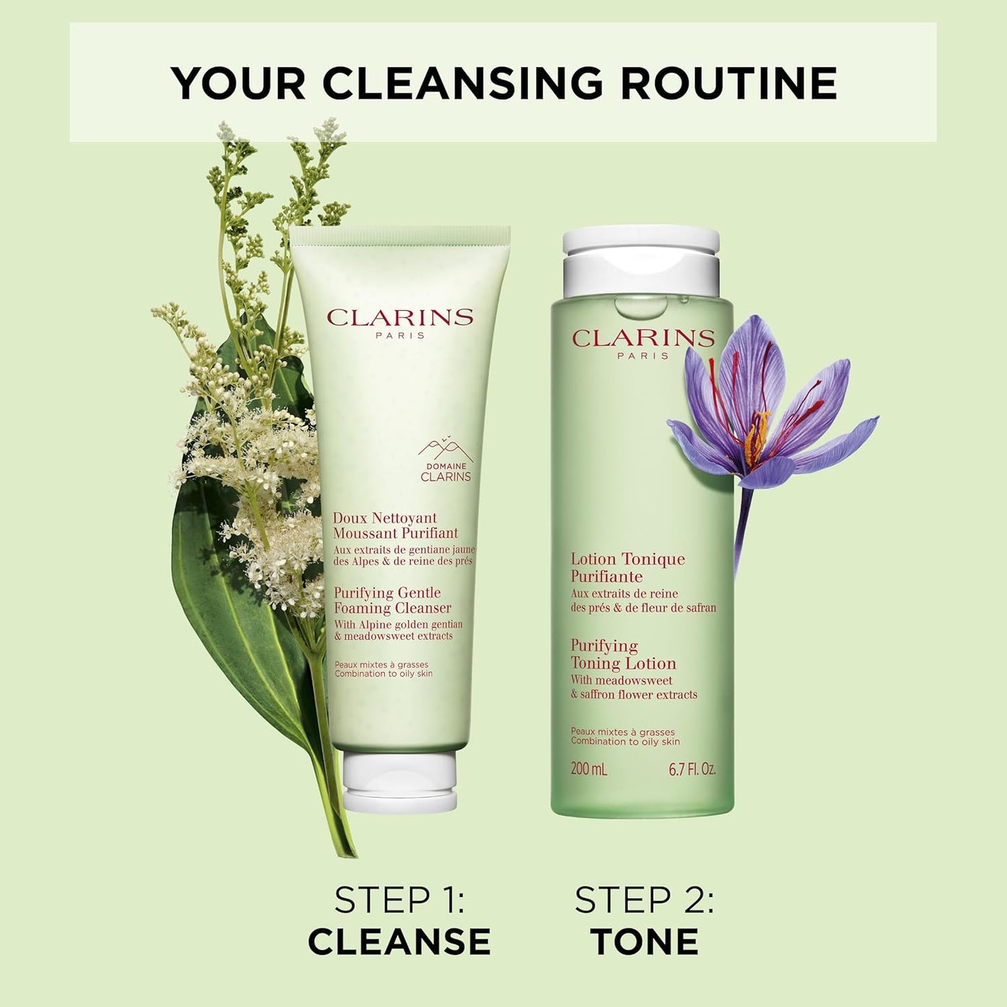 Clarins Purifying Gentle Foaming Face Cleanser - Cleanses & Mattifies | For Combination & Oily Skin Types