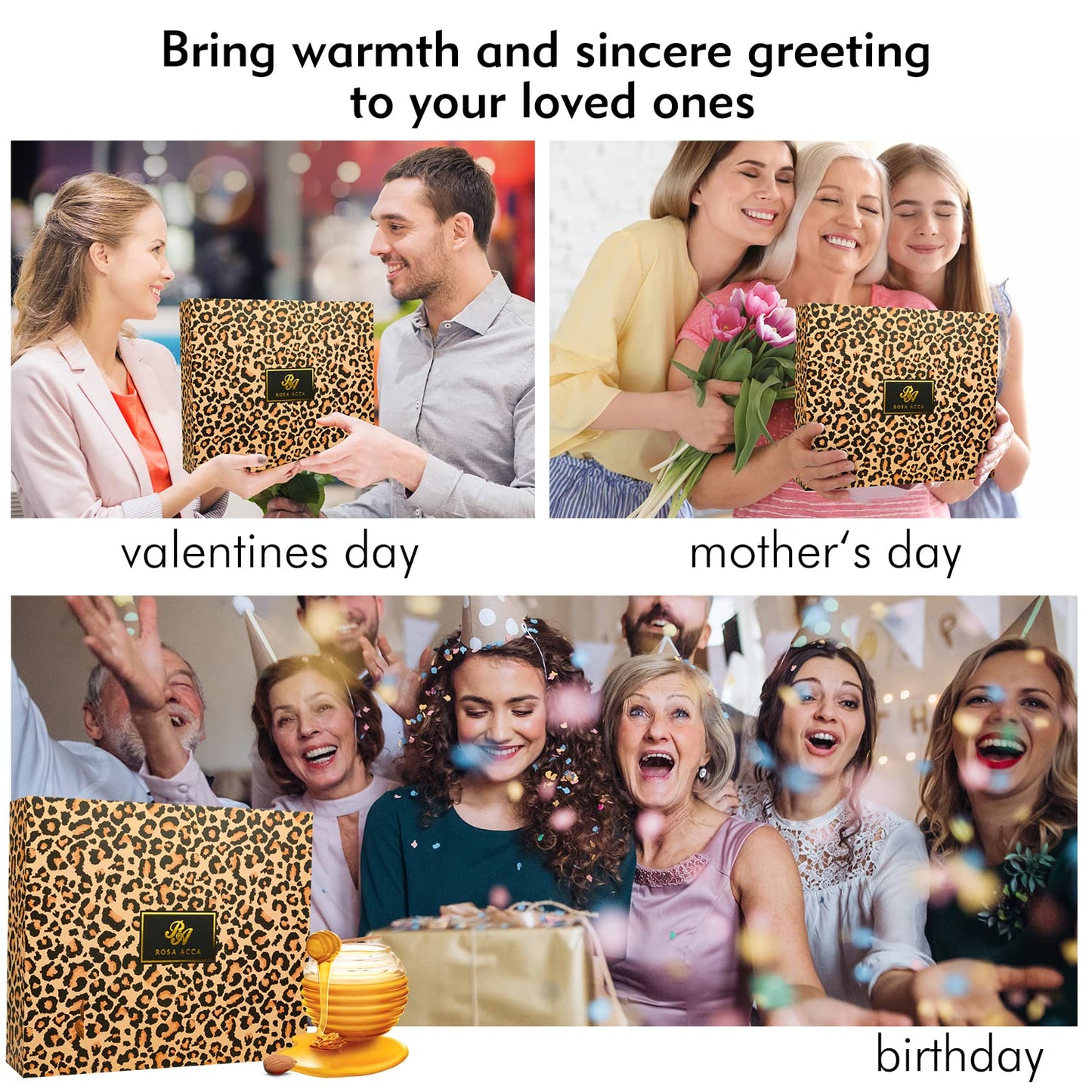 Gifts for Women, Birthday Gift for Women, 33 Pcs XXL Leopard Bath and Body Gifts Basket for Mom & Wife, Hydrating Skin Care Set, Home Spa Self Care Gifts Set, Christmas, Anniversary, Valentines