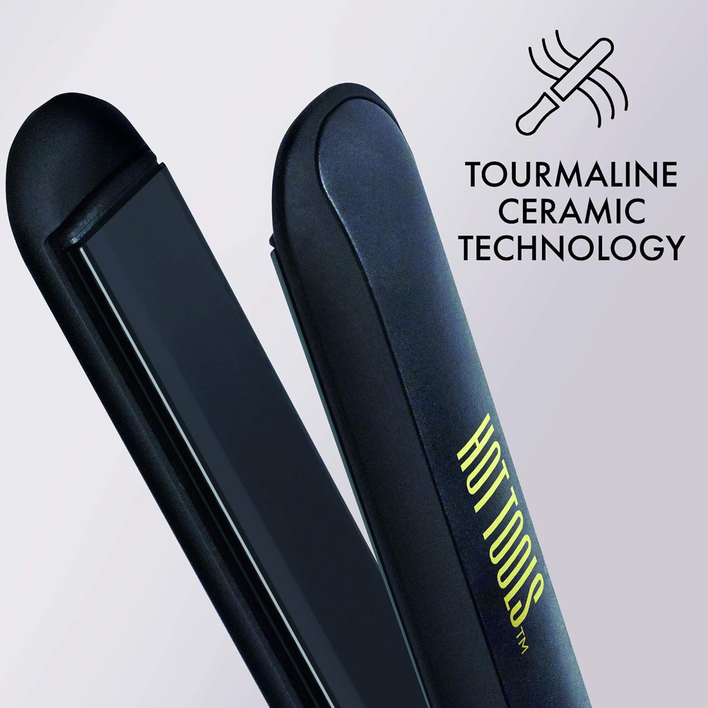 Hot Tools Pro Flat Iron - 1 Inch Ceramic & Tourmaline Plates for Sleek Hair Styling