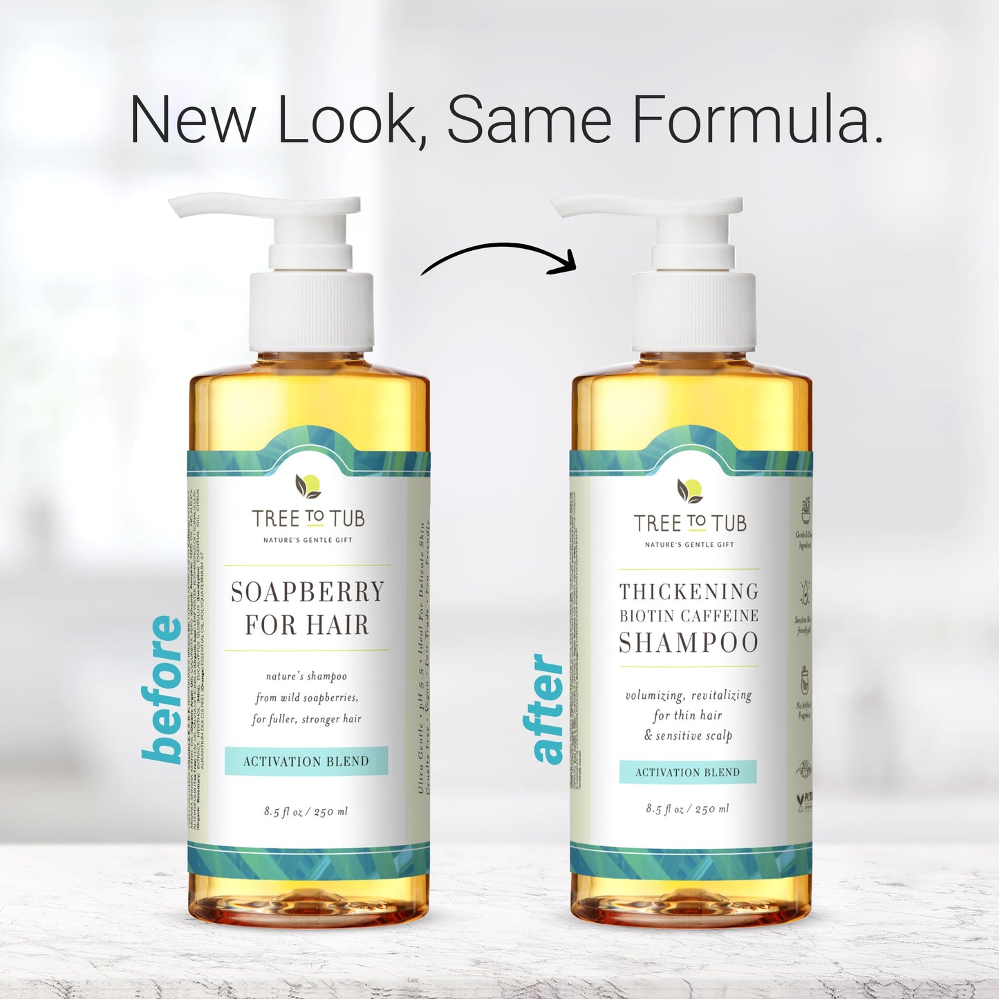Tree To Tub Biotin Fine Hair Thickening Shampoo for Thicker, Fuller Volume - Gentle Volumizing Sulfate Free Argan Oil Shampoo for Women & Men w/Caffeine, Organic Saw Palmetto, All Natural Tea Tree