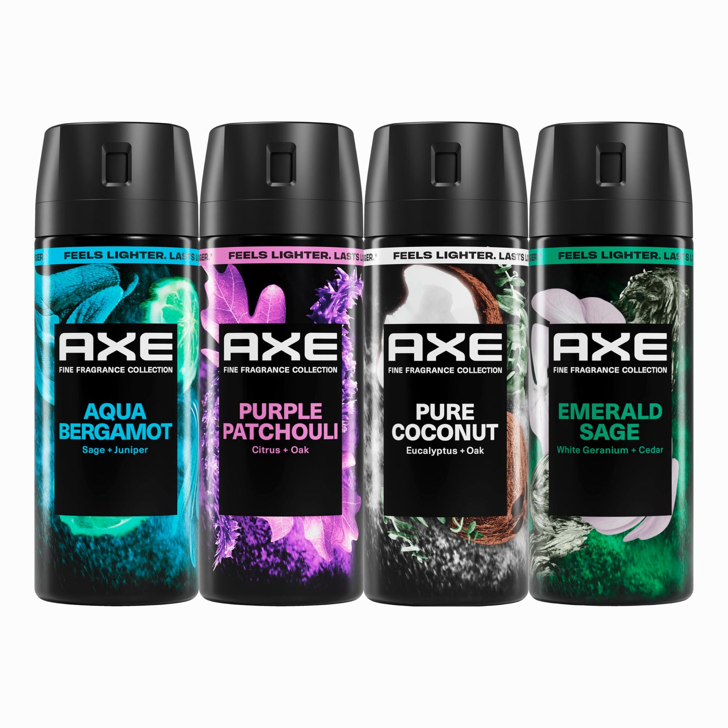 AXE Body Spray Everyday Essentials 4 Count Stay fresh for 72 hours Aluminum Free 2.9 oz