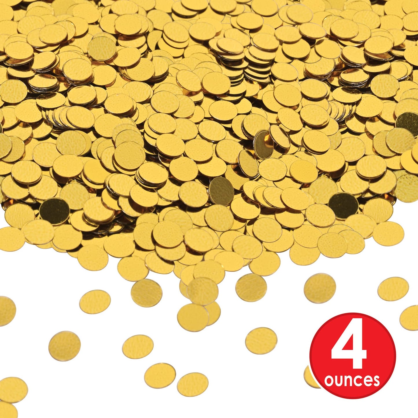 Beistle , 4 Packages Fanci Fetti Dots, 1 Ounce of Confetti in Package, Total of 4 Ounces of Confetti (Gold)