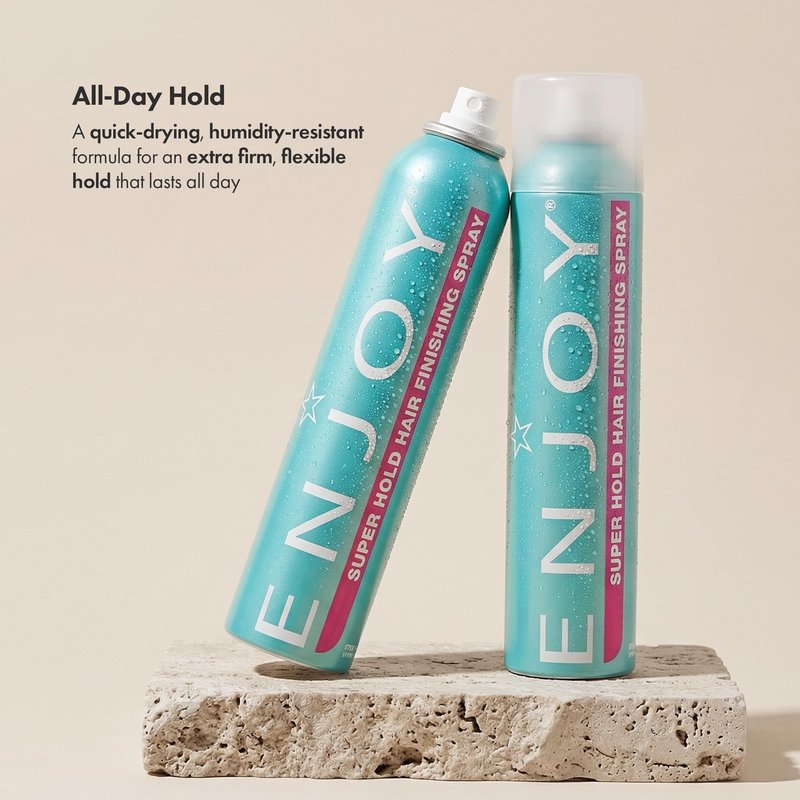 Enjoy Super Hold Hair Finishing Spray, Extra Firm Flexible Hold and Quick-Drying Hairspray, Humidity-Resistant Formula for Volume, Shine, and All-Day Control, 10 Oz