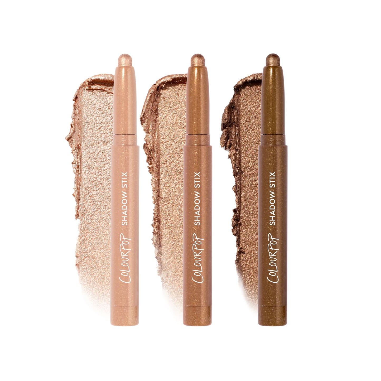 ColourPop Shimmering Golds Shadow Stix Makeup Kit - Shimmer Eyeshadow Make Up Set - Vegan & Cruelty-Free Cream Eyeshadow Sticks with High-Pigment & Metallic Finishes (3 Count)
