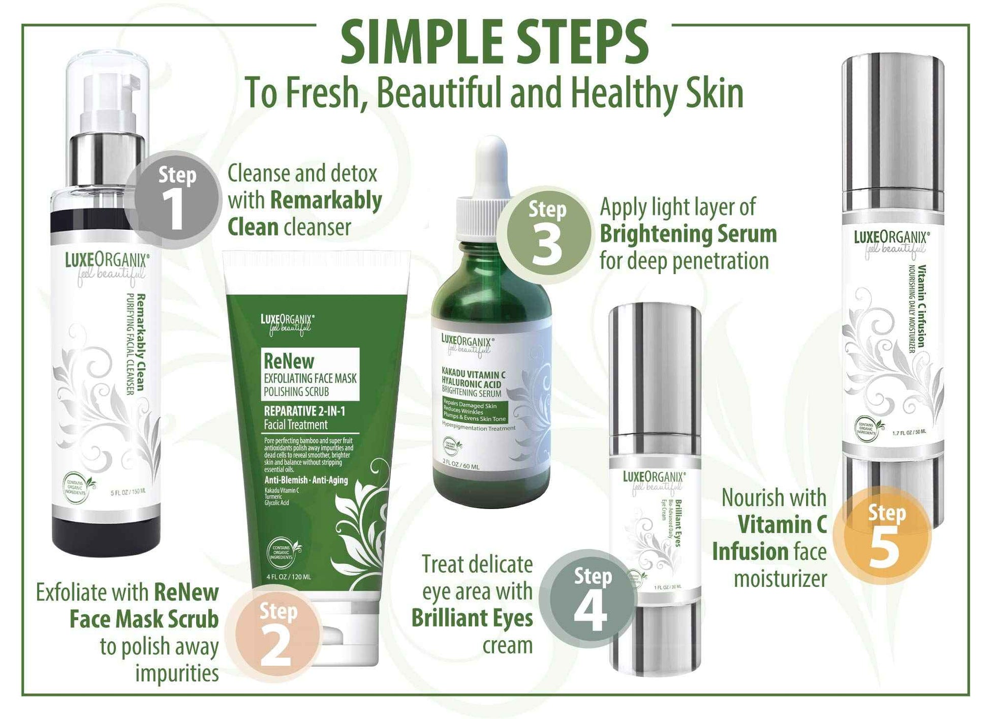 Vitamin C Serum For Face With Hyaluronic Acid: Brightening Treatment & Dark Spot Remover For Face Reduces Blemishes & Wrinkles (2oz)