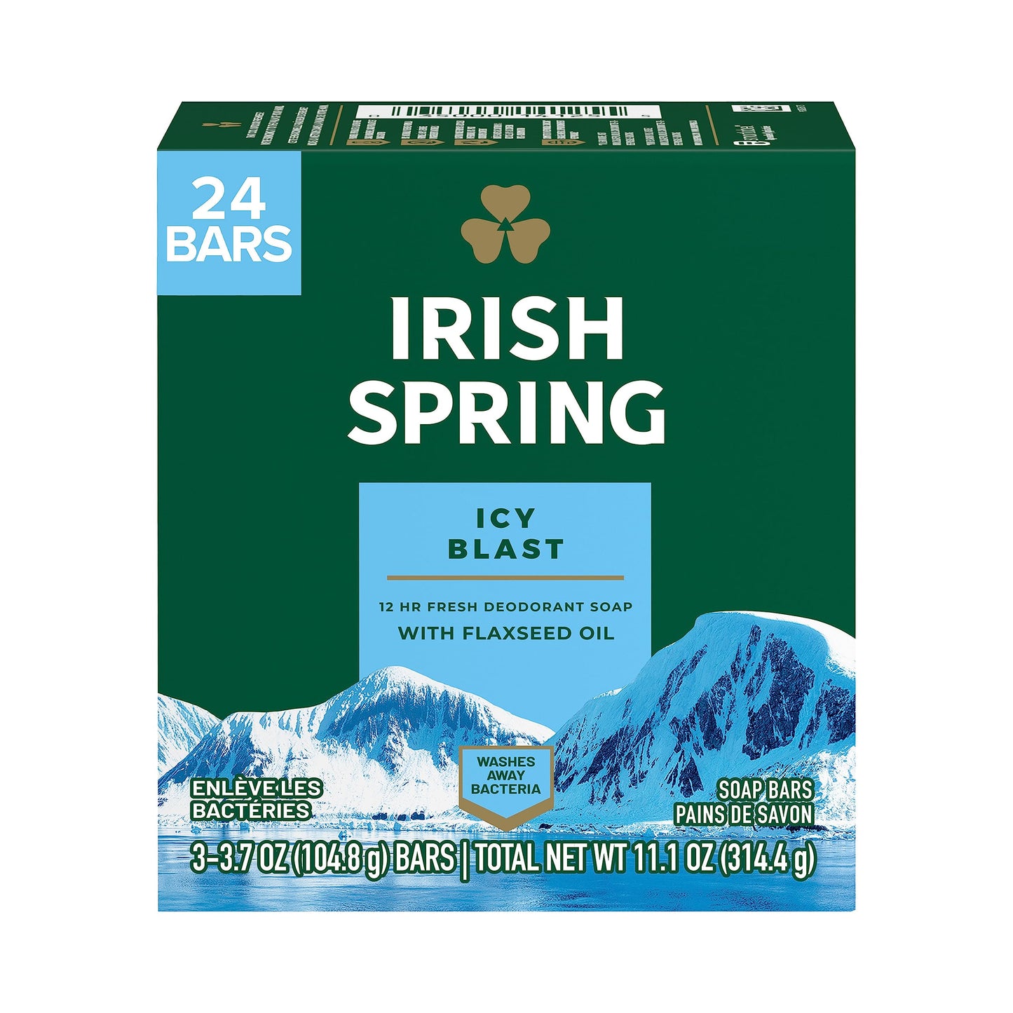 Irish Spring Original and Icy Blast Bar Soap Bundles, 3.7 Ounce Bars, Packs of 8 and 24
