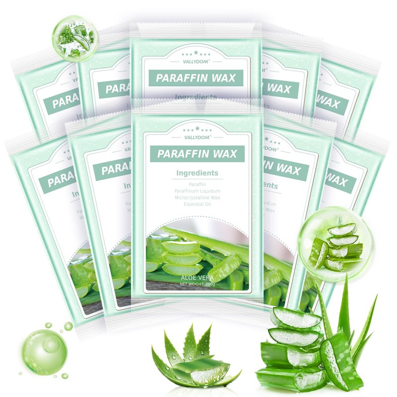 VALLYDOM Paraffin Wax Refills, 10 Pack 200g Aloe Vera Scented Paraffin Wax Blocks for Paraffin Bath, Paraffin Wax Machine Refills for Hand Feet Dry Skin,Rrelieves muscle fatigue, Hydration and nourish