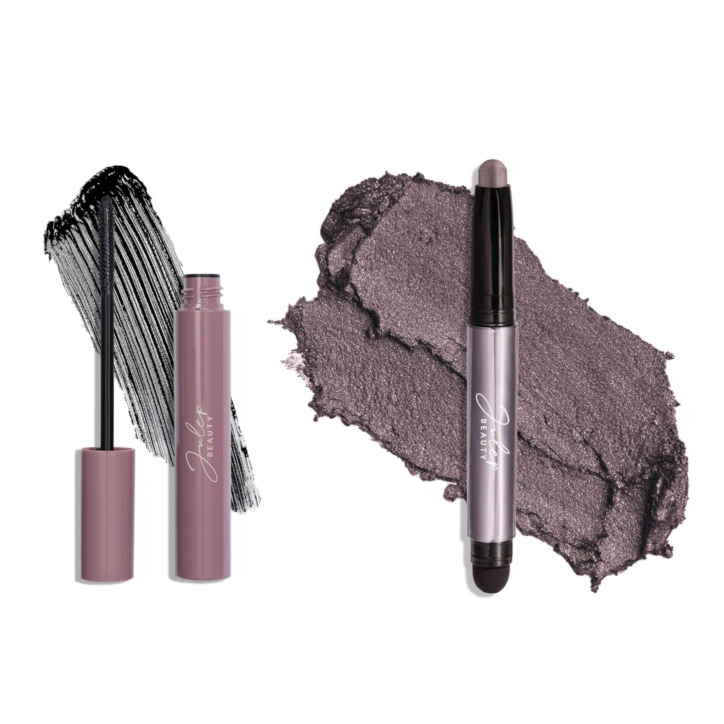 Julep Eyeshadow 101 Cream-to-Powder Waterproof Shadow Stick – Smoky Amethyst Shimmer, Buildable Lengthening Lash Mascara Black,