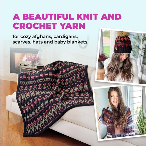 Mary Maxim Prism Yarn, Soft Acrylic Multicolor DK Yarn for Crocheting and Knitting, Light Worsted 3, Ideal for Blankets, Sweaters and Baby Projects, 3.5 oz Skein, 290 Yards - Rainbow