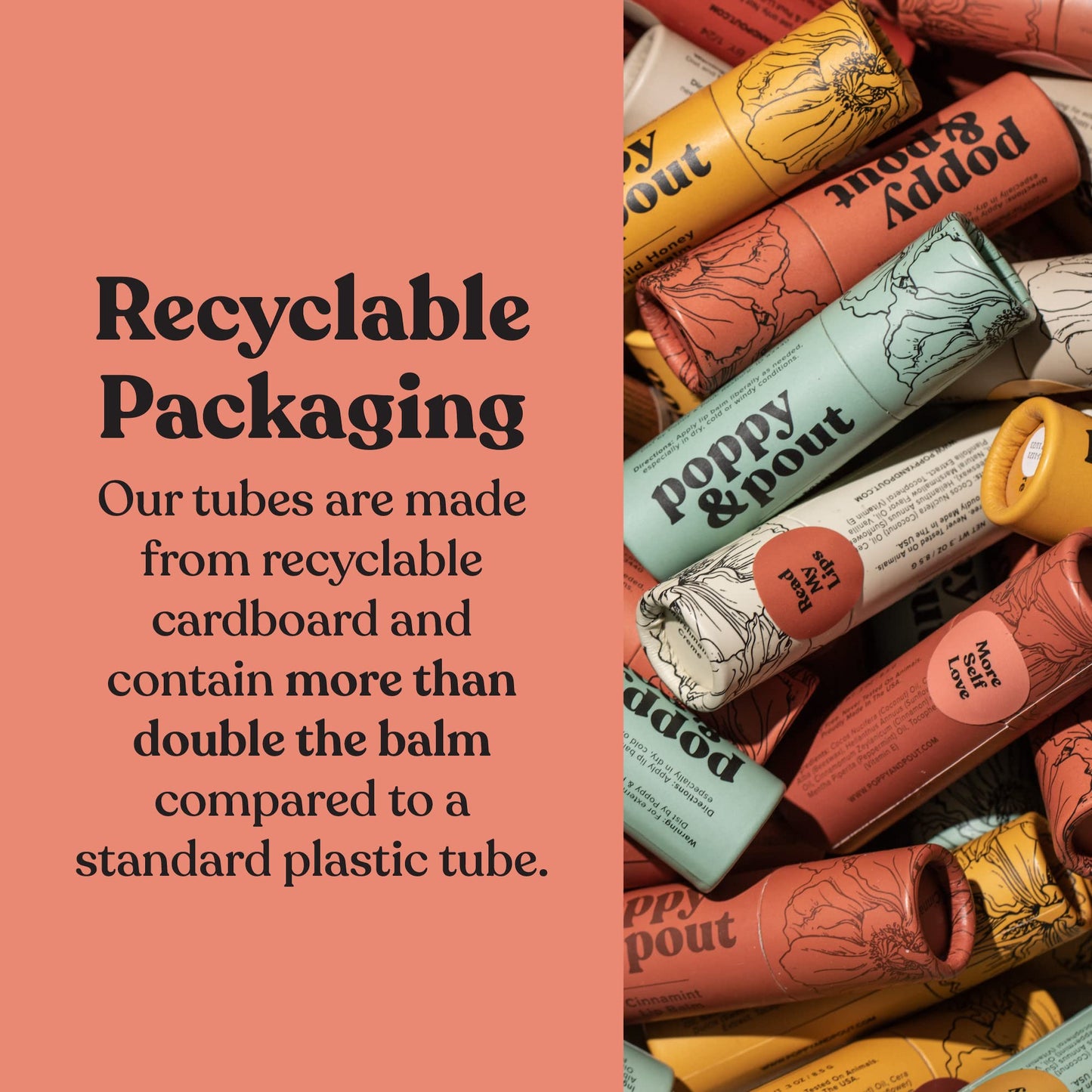 Jumbo Lip Balm Gift Set (3-Pack, Minty Flavors) | Poppy & Pout All Natural Lip Balms & Moisturizers | Hydrates with Beeswax, Vitamin E, Organic Coconut Oil | Cruelty-Free | Recyclable Cardboard Tube