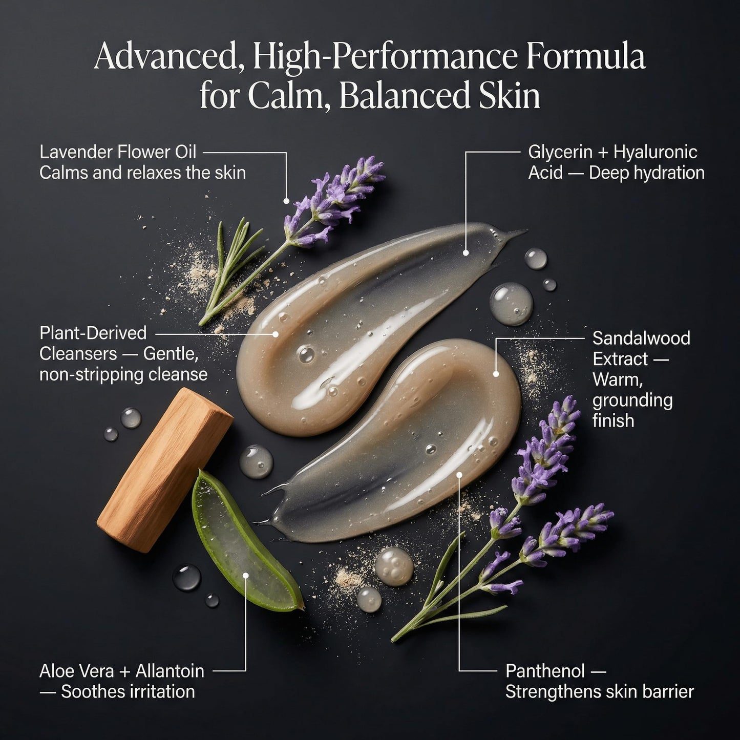 HygieneLab Mens Natural Body Wash - Ultra Hydrating, EWG Verified Clean Formula, Lavender Sands Scent, Sulfate-Free, Paraben-Free, Phthalates-Free, Gentle & Effective for Healthy Skin (10 oz)