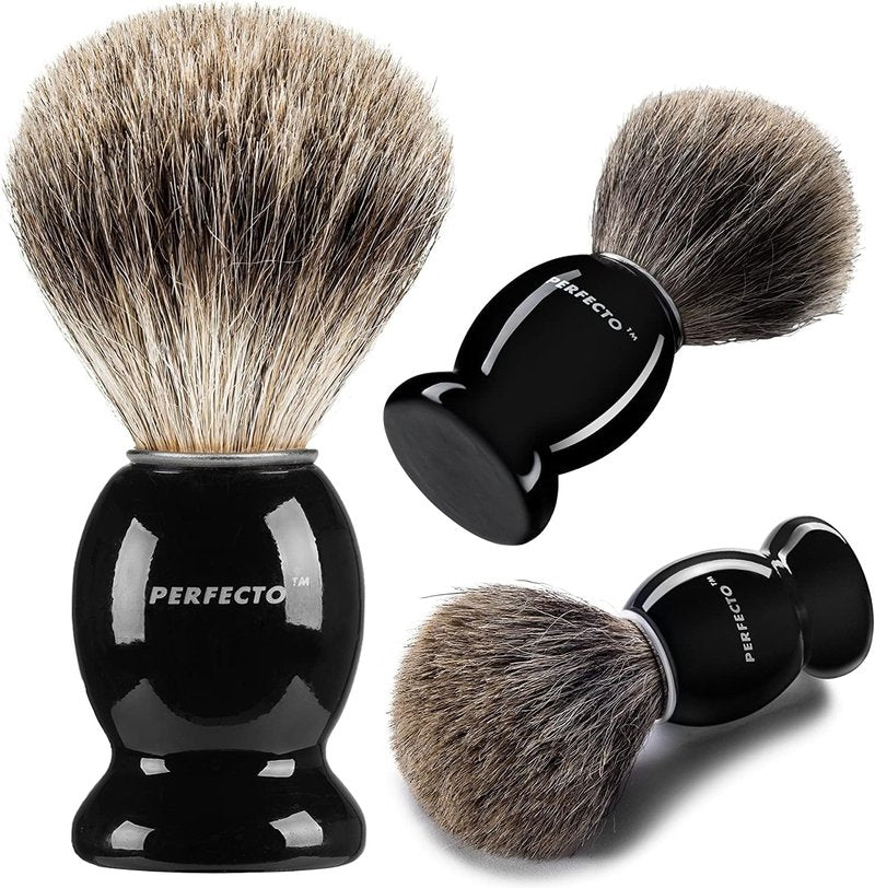 Badger Hair Shaving Brush Set - Premium Black Shaving Brush & Bowl | Perfect Grooming Gift