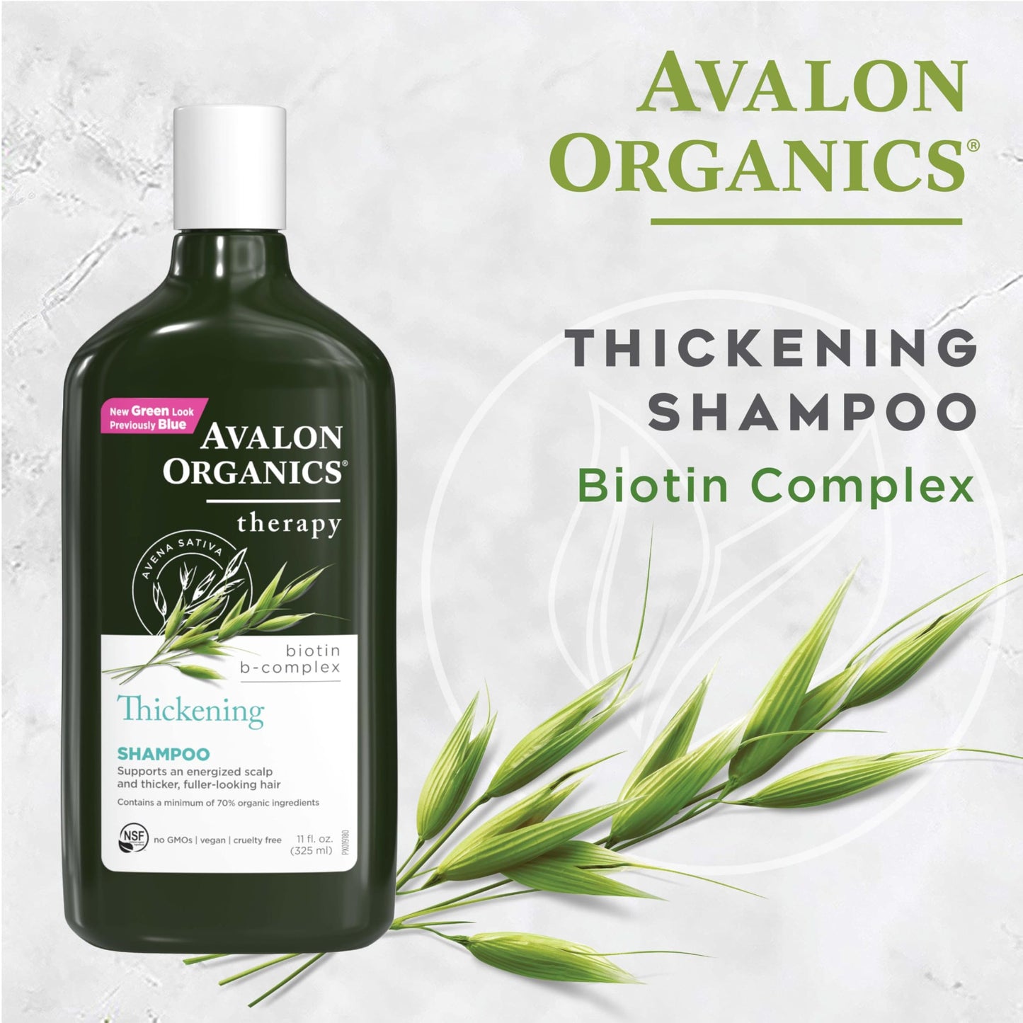 Avalon Organics All Natural Biotin B-Complex Therapy Shampoo, 11 Fl Oz