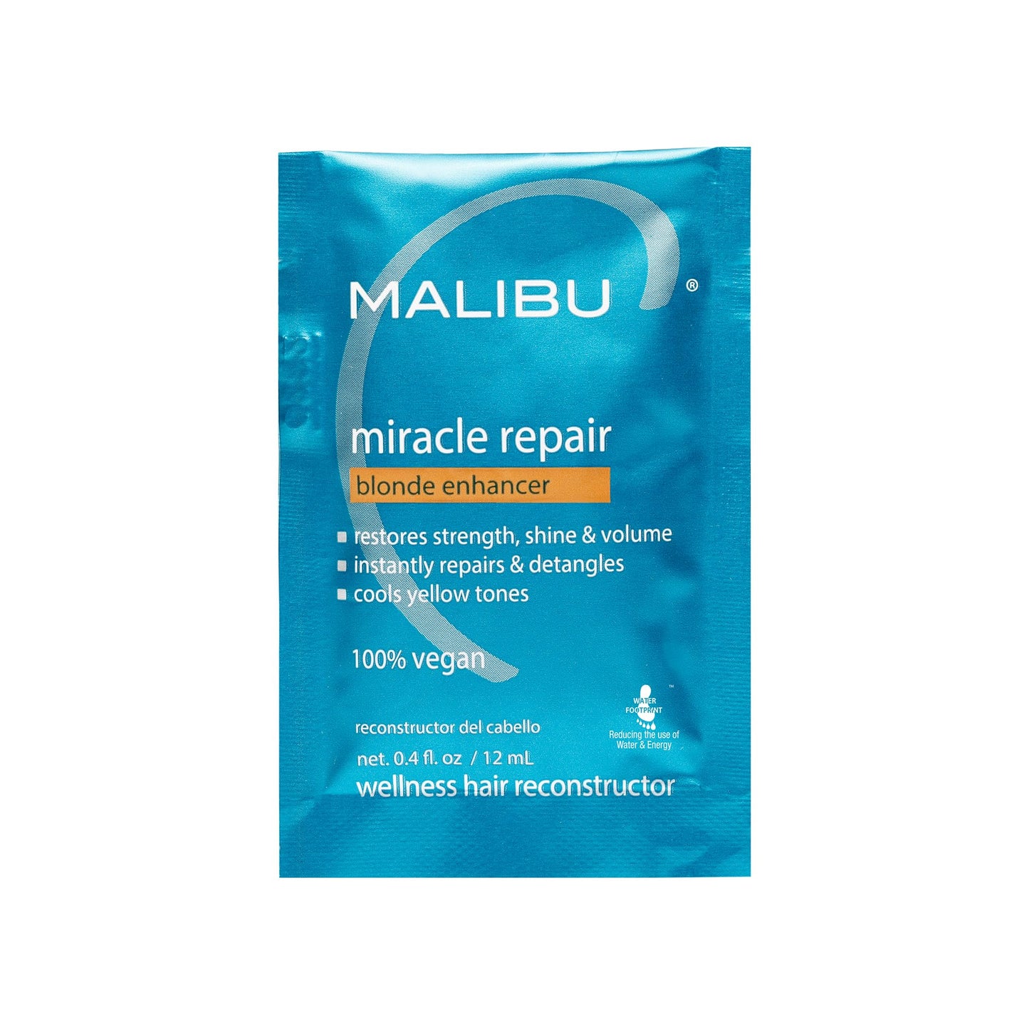 Malibu C Miracle Repair Hair Reconstructor, Blonde Enhancer (1 Packet) - Nourishing Hair Repair Treatment for Damaged Blonde Strands - Relieves Hair Discoloration