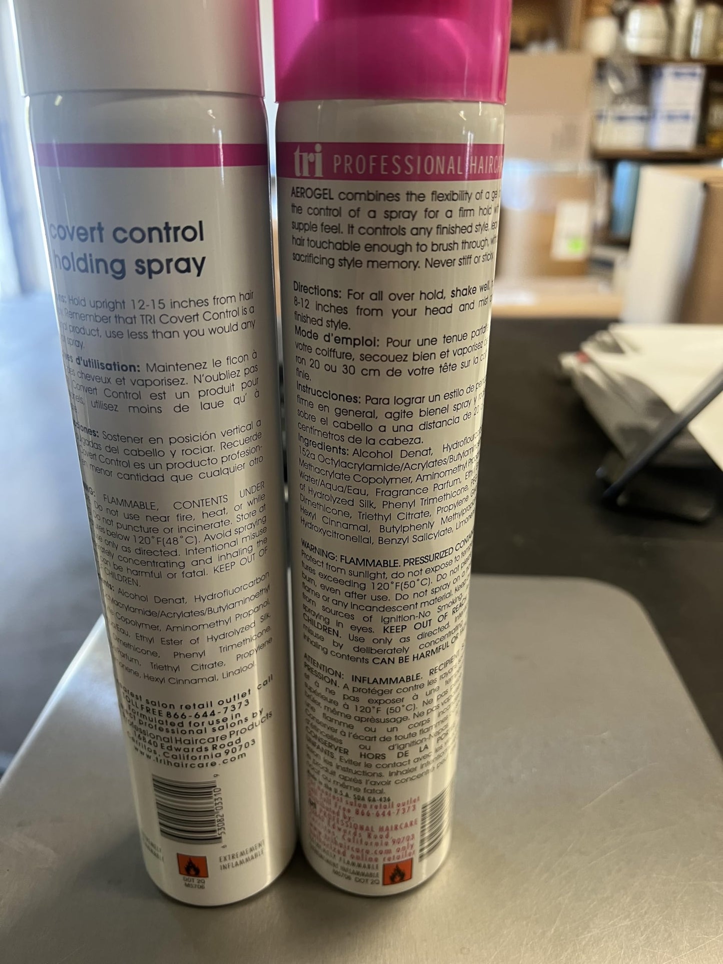 TRIDESIGN Aerogel & Covert Control Holding Hair Spray - Hairspray for Women & Men, Texture Spray for Hair of All Types, Provides Hidden Control Hair Products, 10.5 Oz. Each Bottle