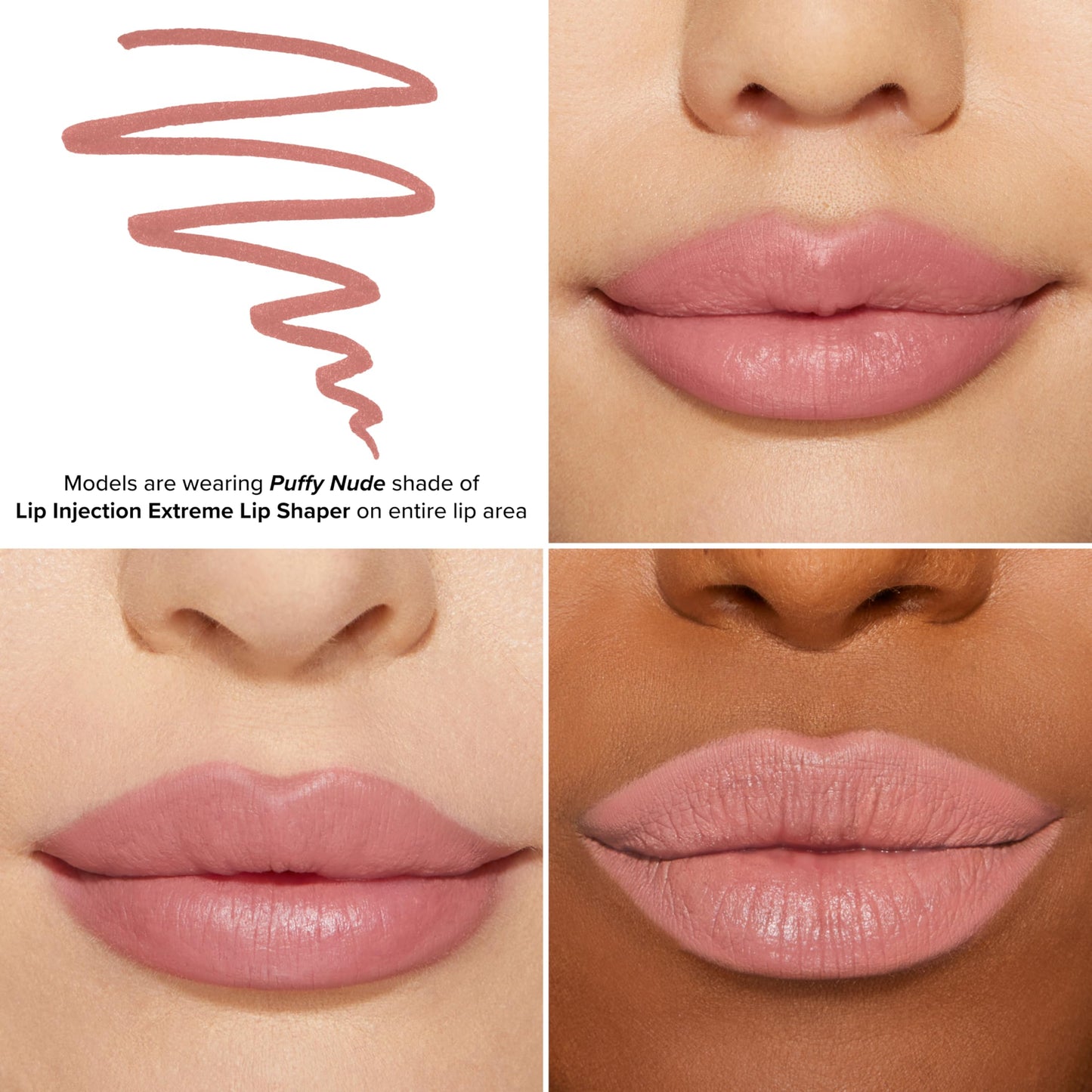 Too Faced Lip Injection Extreme Lip Shaper | Plumping, Waterproof, Liner Pencil, 0.01 Ounce, Puffy Nude