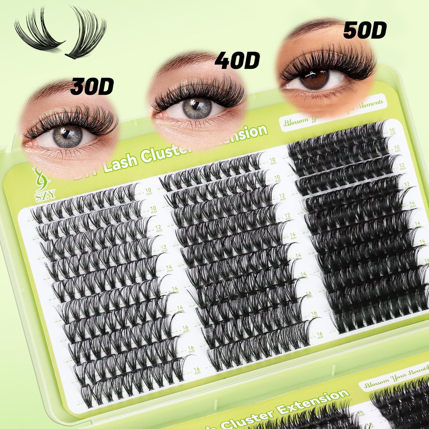 Lash Clusters Kit 570pcs 6 styles 30D-100D D Curl Individual Wispy Natural Eyelash With Eyelash Bond and Seal Eyelash Remover and Tweezer DIY at Home Makeup Cosmetic