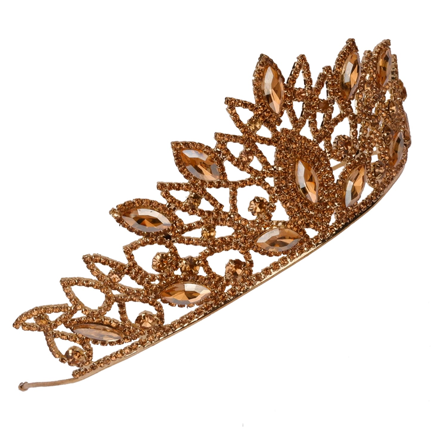 LIMELIA Women's Tiara - Crown for Henna Wedding Party | Glitter Hair Accessories for Bridal Birthday Pageant Prom Halloween Cos-play Costume Christmas Party| Traditional Crystal - Honey