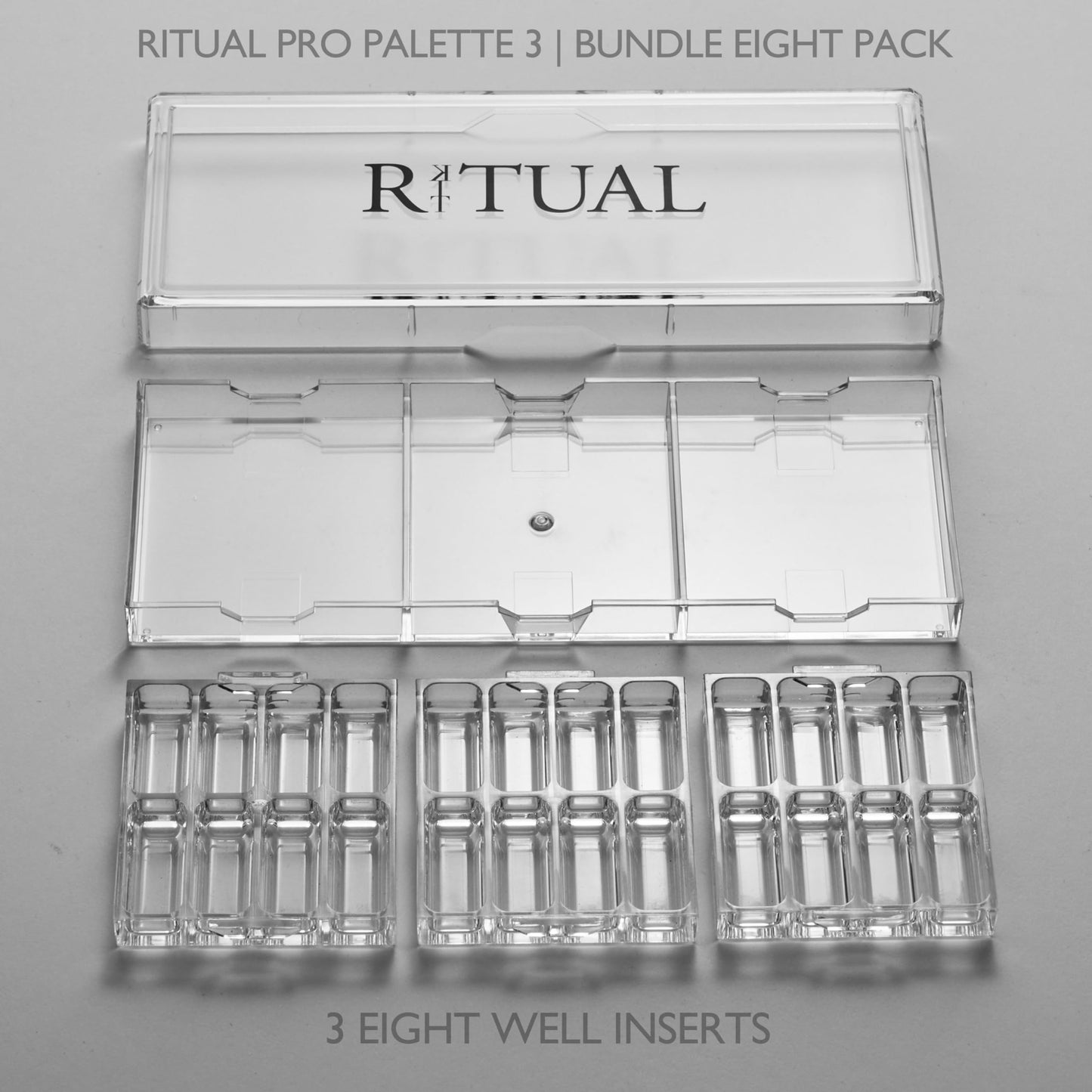 Empty Makeup Palette | 24 Wells | Modular Interchangeable Depotting System | Ritual Pro Palette 3 | 8 Well Bundle, Lipstick, Creams, Alcohol based makeup and paint, watercolor, Gouache, Acrylic paint
