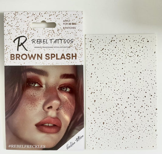 Rebel Tattoos -Temporary Tattoo Fake Transferable Tattoo Freckles - Temporary Face Tattoo Set for Party - Face freackles-Haloween party decoration (Brown Splash)