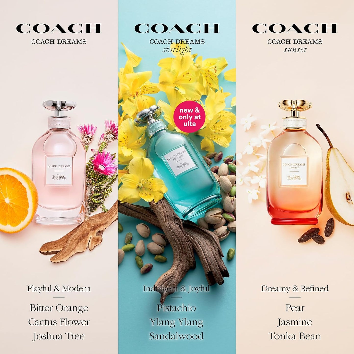 Coach Dreams Eau de Parfum | Women's Radiant Floral Woody Fragrance with Juicy Pear & Cactus Flower