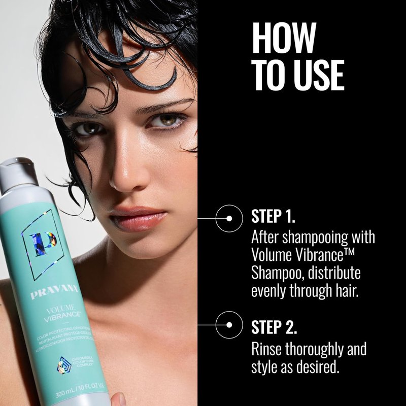 Pravana Volume Vibrance Conditioner - Lightweight Volume & Lift for Fine Color-Treated Hair | Strengthens & Reduces Breakage | Vegan Formula