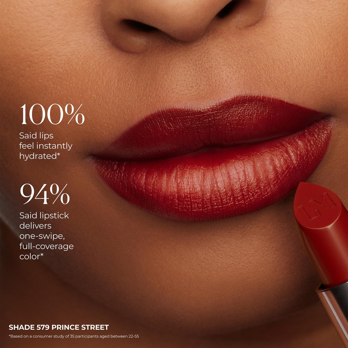 Laura Mercier Caviar Hydra Crème Lipstick, 16HR Hydration and Lip Barrier Repair, All Day Wear, Plumping, Smudge- & Fade-proof, Creamy Satin Finish, Infused with Hyaluronic Acid, 612 Park Ave