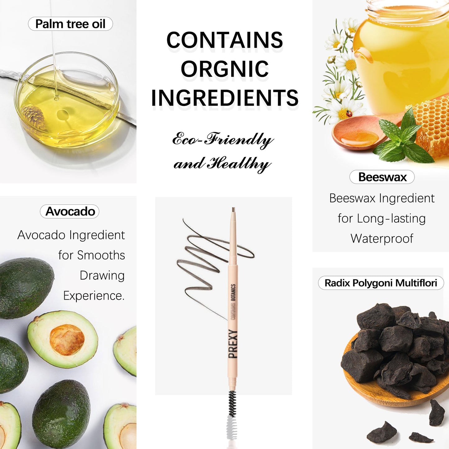 Eyebrow Pencil Makeup，The Most Ingredients Are Organic or Natural ，Medium Brown,Waterproof Eyebrow Pencil，Dual-Sided Eyebrow Brush For It Face Makeup Cosmetics (101 Blonde)