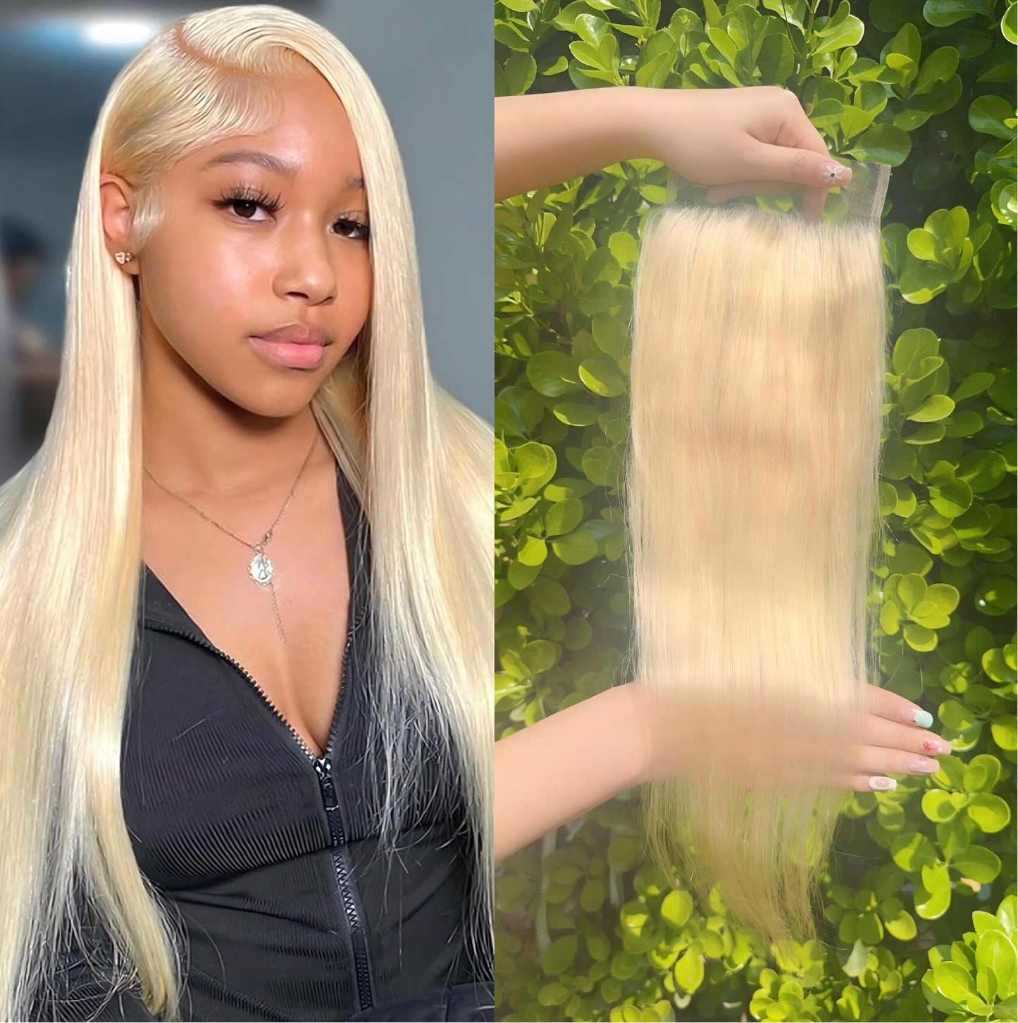 5x5 613 Closure Hd Transparent Lace 12A Grade Blonde Human Hair Pre Plucked With Baby Hair Brazilian Virgin Straight Hair Invisible Lace Frontal Closure Free Part 14 Inch