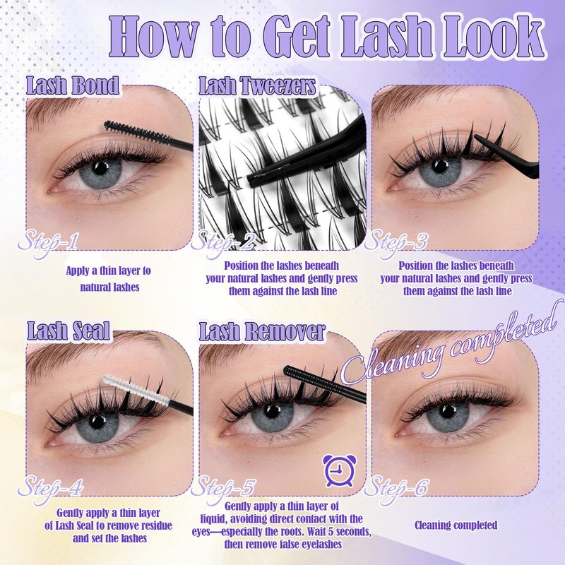Arison Lashes Lashes Clusters Kit Manga Individual Fairy Eyelash Extensions Spiky Anime Eyelash Lash Cosplay DIY(Fairy Lashes-D-10-18Mix)