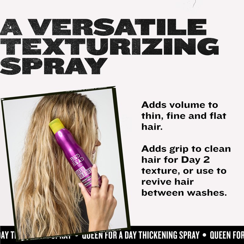 TIGI Bed Head Volumizing Hair Spray, Queen For A Day, for Thickening and Texturizing Fine Hair, 10.5 oz