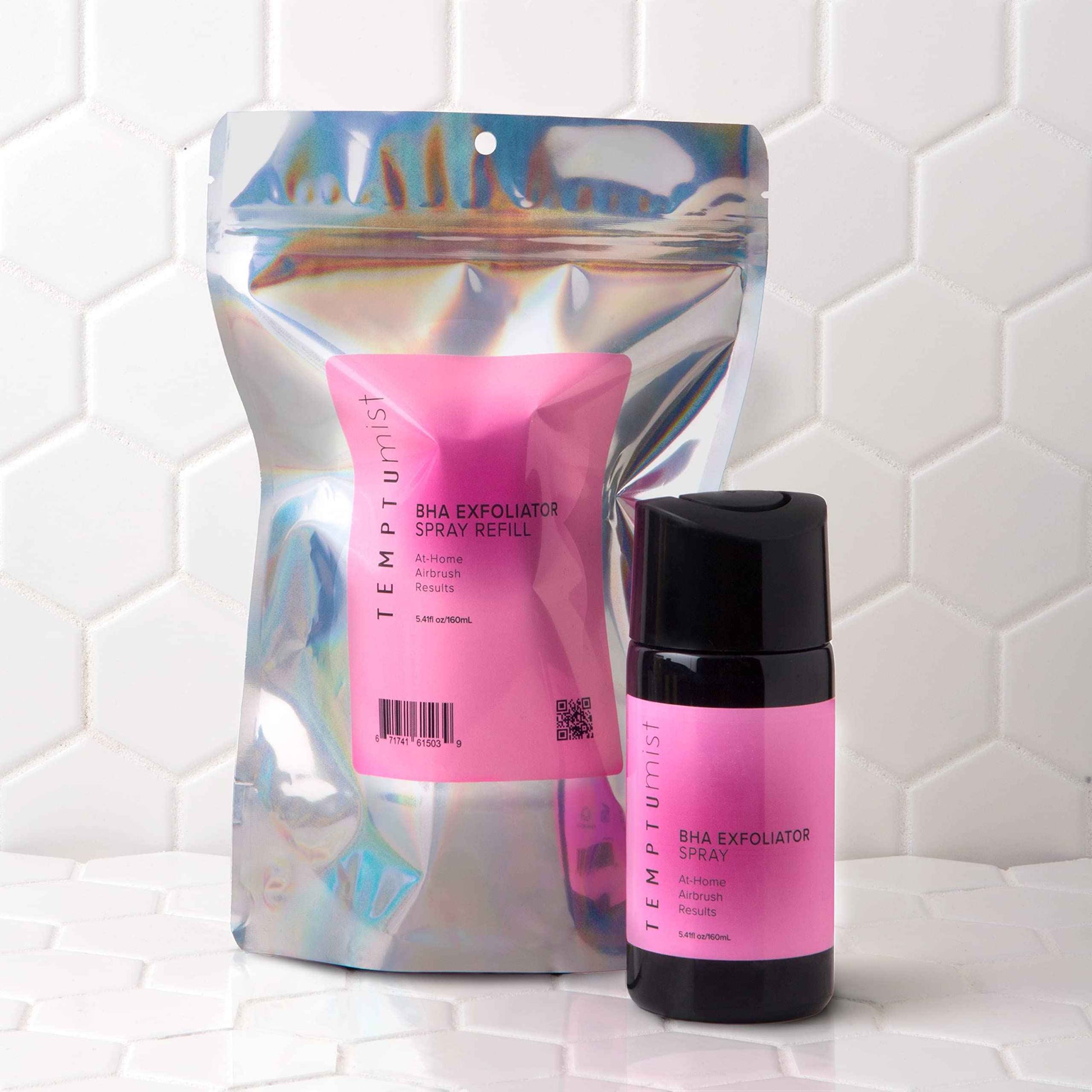 TEMPTU Mist BHA Exfoliator Spray Refill for Instant Pre Tan Skin Prep, Natural Alternative to Salicylic Acid for Face, Body & Back, Hydrating Facial Toner, Clarifying Exfoliant for Men & Women