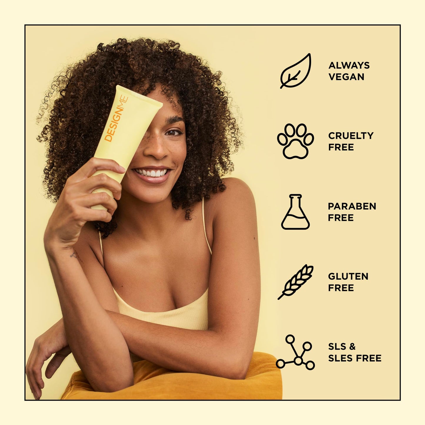 Design.Me BOUNCE.ME Curl Mousse | Lightweight Curl Defining Mousse for Wavy & Curly Hair | Frizz Control, Humidity Resistant, Alcohol-Free Mousse for Hair Styling | CGM Approved