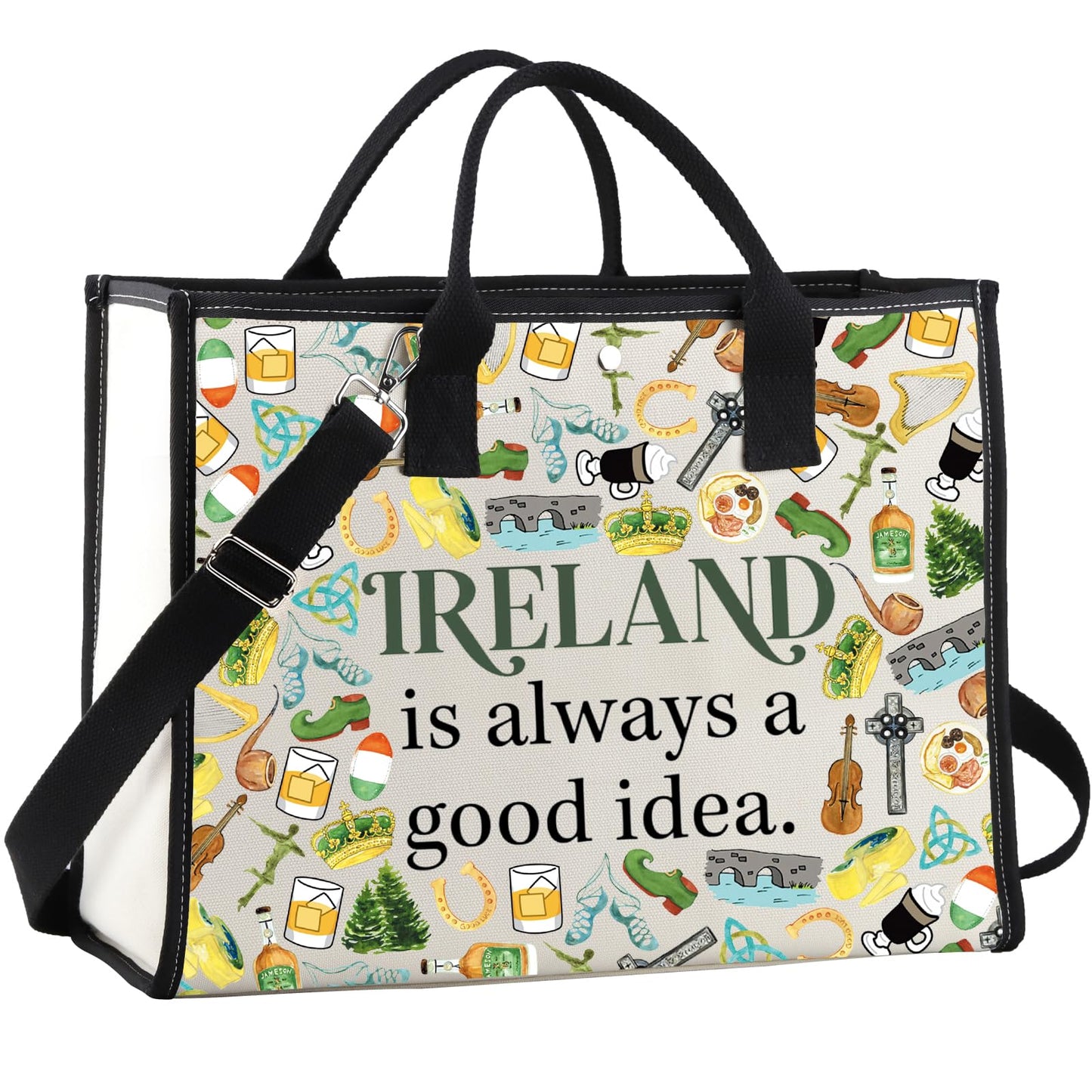 WCGXKO Ireland Trip Gift Ireland Lover Gift Merch Zipper Pouch Makeup Bag LT