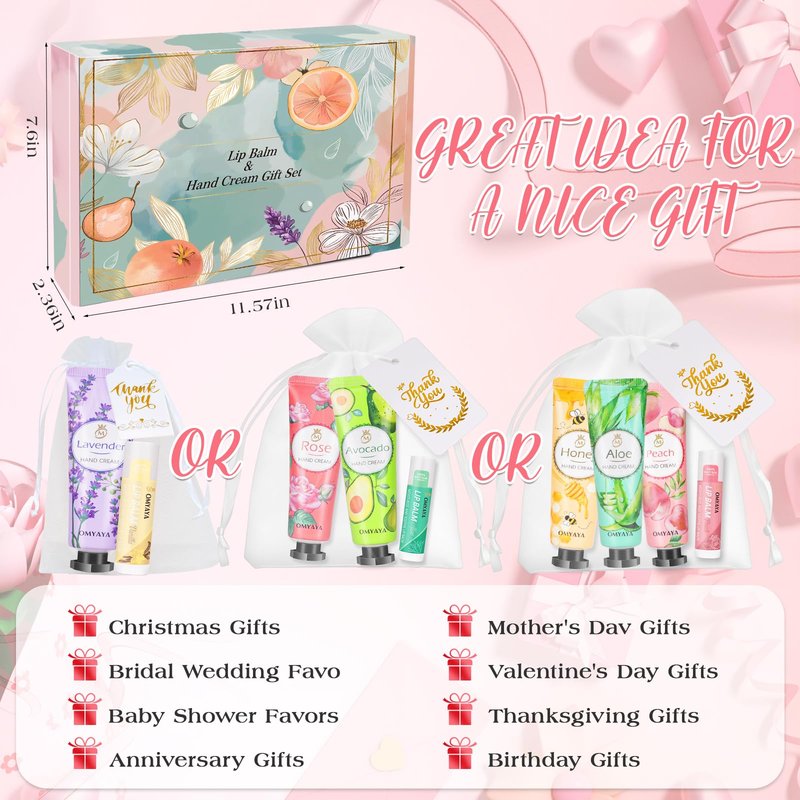 120 Pack Bulk Gifts For Women,Christmas Stocking Stuffers Gifts Set for Coworker,Mini Hand Cream Bulk, Lip Balm Set,Travel Size Hand Lotion,Thank You Gifts for Coworkers