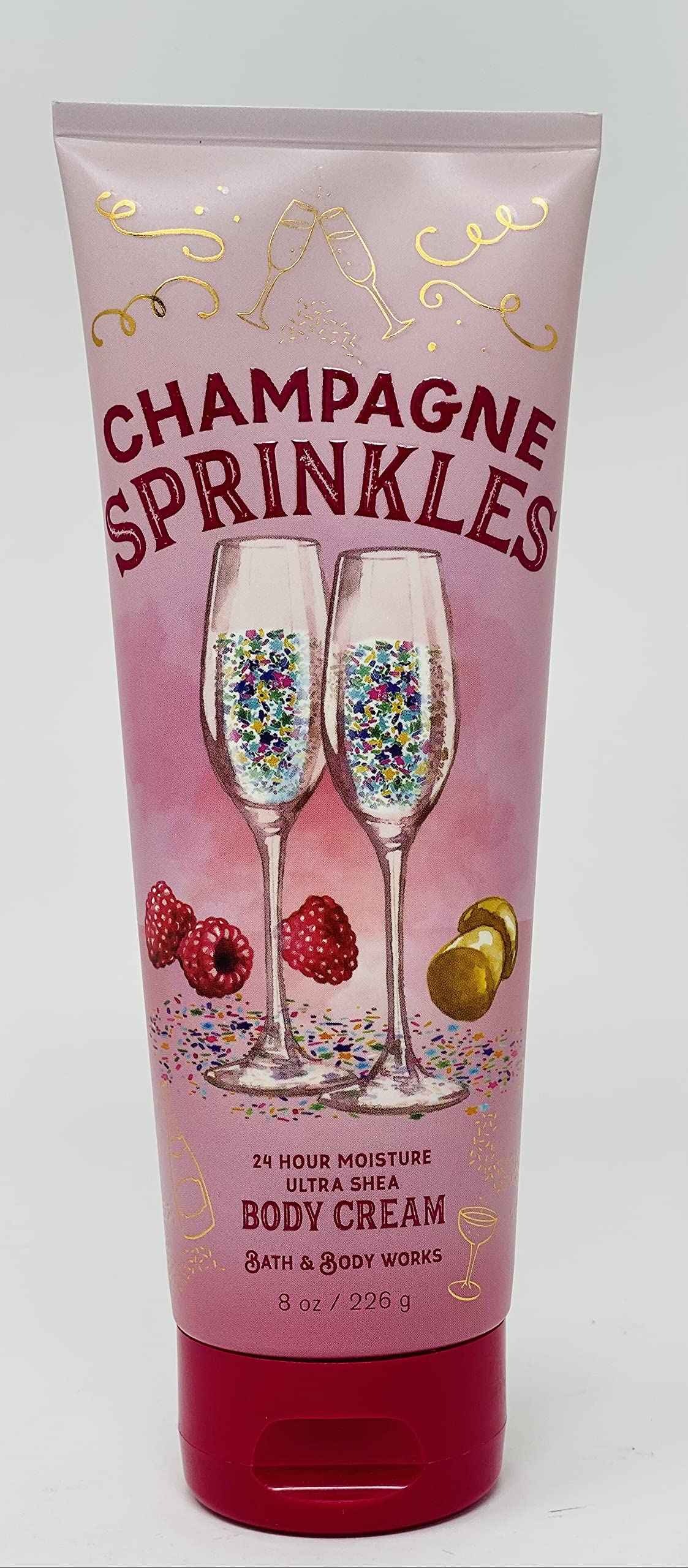 Bath & Body Works Champagne Sprinkles Signature Collection Ultra Shea Body Cream 8 Ounce (Champagne Sprinkles)